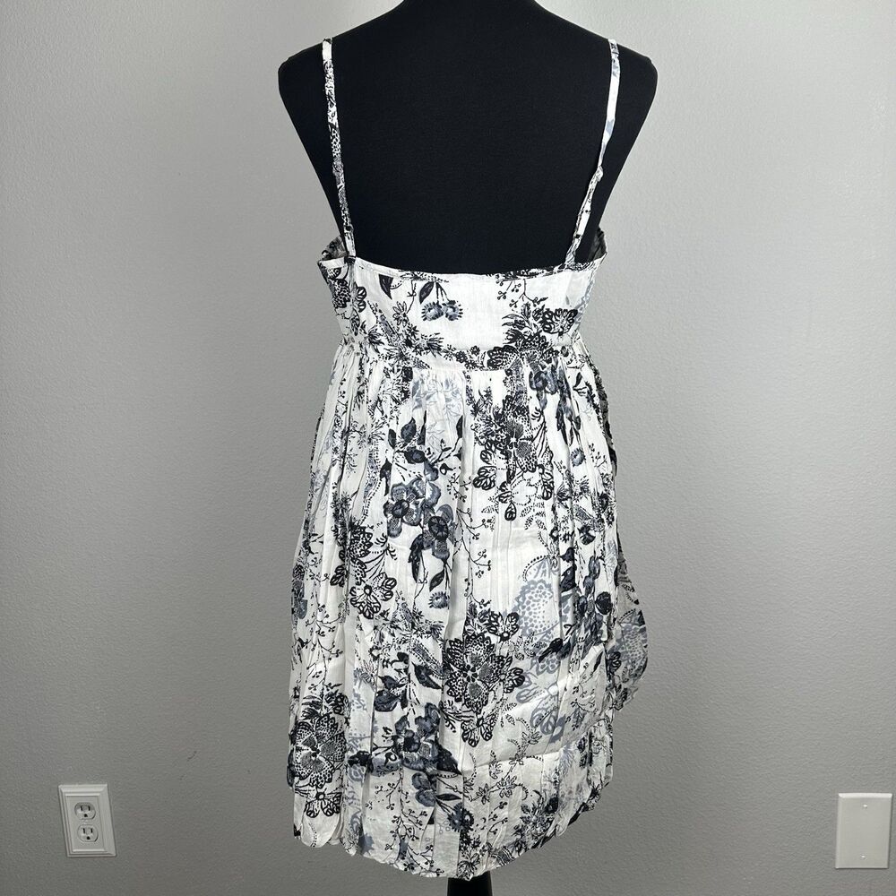 Chaudry KC Babydoll Mini Dress Size Large Sequin Pleated Bubble Hem Cottage Boho - Picture 9 of 15